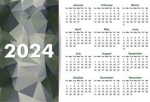 Simple calendar for 2024 year. vector