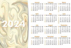 nuevo 2024 sencillo calendario diseño vector