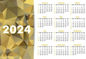 Simple calendar for 2024 year. vector