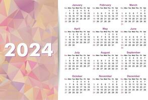Simple calendar for 2024 year. vector