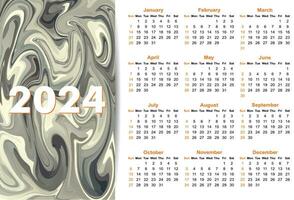 New 2024 Simple calendar Design vector