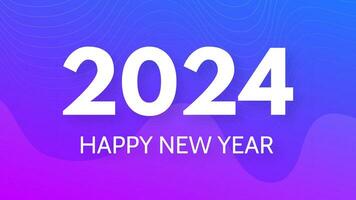 2024 Happy New Year on colorful background vector