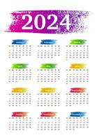 Calendar for 2024 isolated on a white background vector