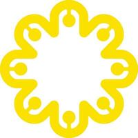 Simple illustration of yellow flower separate bloom vector