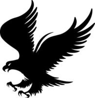 negro águila silueta icono vector ilustración