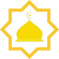 Beautiful Mosque or Muslim Praying Room Logo Vector Illustration