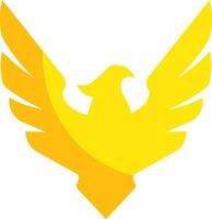 Golden Phoenix Eagle Silhouette Logo vector