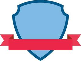 Protection Shield with Red Words Ribbon or Banner vector