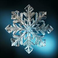 AI generated Snowflake isolated on background with intricate details. Christmas time photo