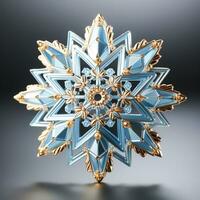 AI generated Snowflake isolated on background with intricate details. Christmas time photo