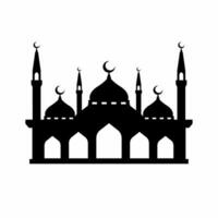 Mosque silhouette vector. Mosque building icon for symbol eid mubarak celebration. Ramadan design graphic in muslim culture and islam religion vector