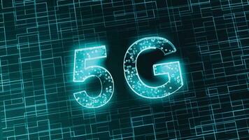 5G in luminous lines.5G concept digital background vector