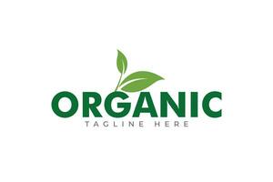 Text based organic logo design template vector