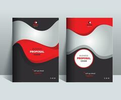 Red Black Business proposal Catalog Cover Design Template concepts vector