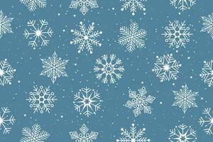 Simple Christmas seamless snowflake pattern. Vector illustration on a white background. Vector