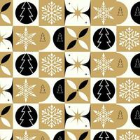 christmas background with snowflakes. New Year's pattern in Bauhaus style. Christmas background in Bauhaus style. Vector illustration