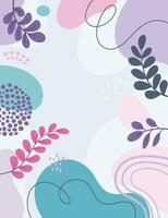 Design banner frame flower Spring background with beautiful. flower background for design. Colorful background with tropical plants. Place for your text. vector