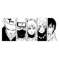 Naruto character illustration images for coloring in vector format