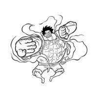 one piece cartoon character illustration images for coloring in vector format