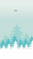 Merry Christmas Happy New Year Motion Graphics With Snow Falling In Winter Forest video