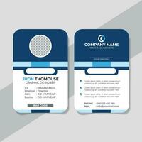 moderno corporativo identidad tarjeta con blanco y azul Armada líquido textura degradado fondo, elegante negocio empresa carné de identidad tarjeta vector