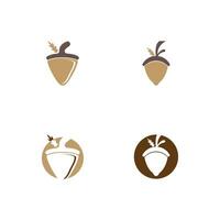 Acorn icon and symbol vector template illustration