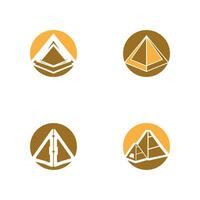 Triangle piramid icon and symbol vector template