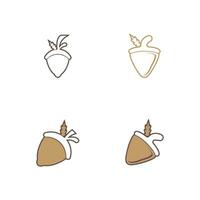 Acorn icon and symbol vector template illustration