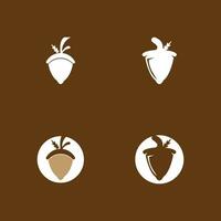 Acorn icon and symbol vector template illustration