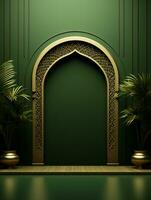 AI generated Ramadan mubarak traditional islamic festival religious social media banner photo
