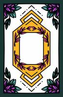 an invitation card design with leaf and flower motifs vector