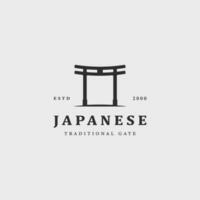 japanese torii gate  logo vintage vector illustration concept template icon design