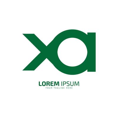 Alphabet letter X A, and XA or AX minimal and negative space logo vector icon.