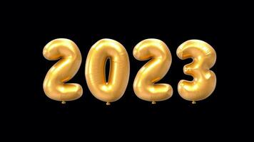 baloon typo 2023 to 2024 alpha channel transparent isolated video