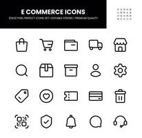 E Commerce icons set in 32 x 32 pixel perfect with editable stroke vector