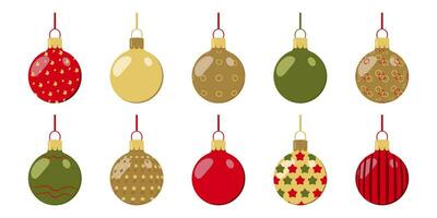 Set of colored Christmas tree festive balls. vector