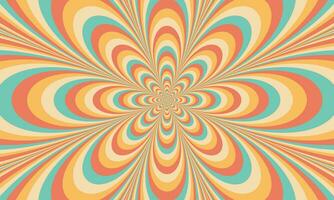 Trippy groovy infinite flower background vector