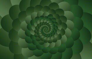 Fibonacci spiral background. Abstract Green Nautilus Fibonacci pattern template, vector illustration