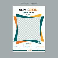 Abstract admission flyer template design vector