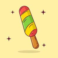 Ice Cream Vector Icon Illustration. Flat Cartoon Style Suitable for Web Landing Page, Banner, Flyer, Sticker, Card, Background