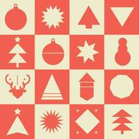 vector trendy set of abstract geometric shapes bright brutal christmas icons