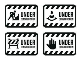 Under construction symbol set isolated on white background vector