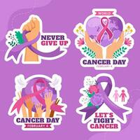 Cancer Day Label Flat Cartoon Hand Drawn Templates Background Illustration vector