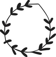 Hand drawn floral wreath logo for decoration vector