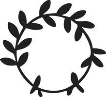 Hand drawn floral wreath logo for decoration vector