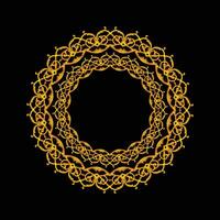 Elegant vintage vector ornament in classic style. Abstract traditional round golden pattern with oriental elements. Classic vintage pattern