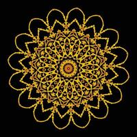 Elegant vintage vector ornament in classic style. Abstract traditional round golden pattern with oriental elements. Classic vintage pattern