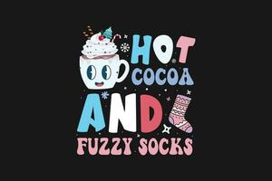 Hot Cocoa And Fuzzy Socks Winter T Shirt Design vector