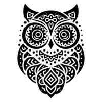 Vector simple minimalist black owl