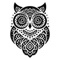 Vector simple minimalist black owl